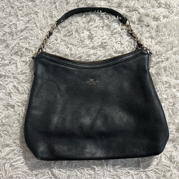 Kate spade black pebbled leather should bag with chain detail - Picture 1 of 7
